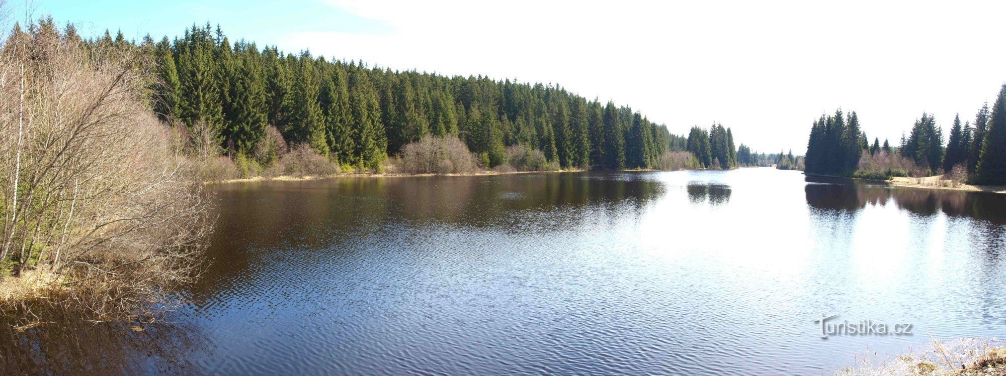 View of Pohořský rybník from the crisis overflow in case of flooding