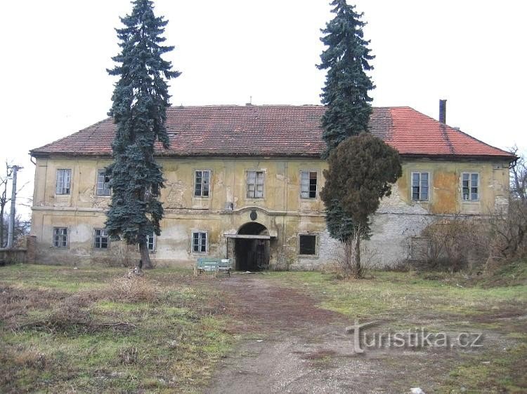 Вид на замок со стороны бывшего хуторского двора: Замок Статенице.