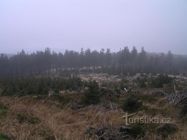 Vista dell'incrocio da Suché vrch