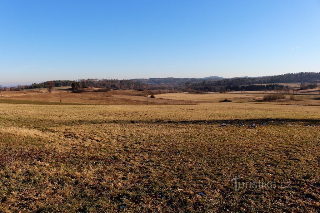 Veduta della parte settentrionale dell'altopiano di Budětice