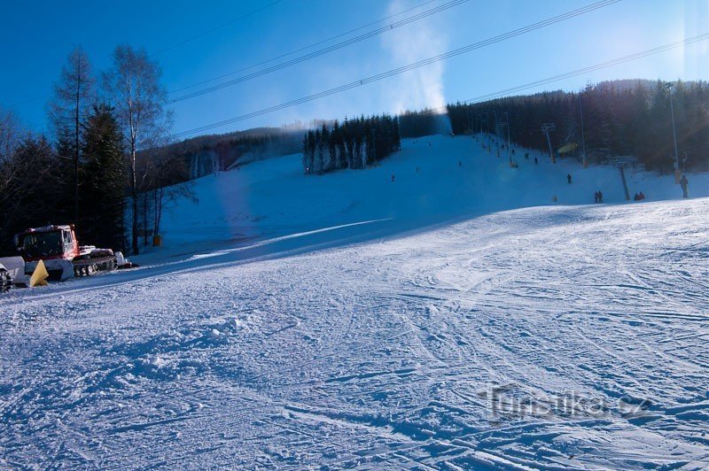 Vue sur les pistes