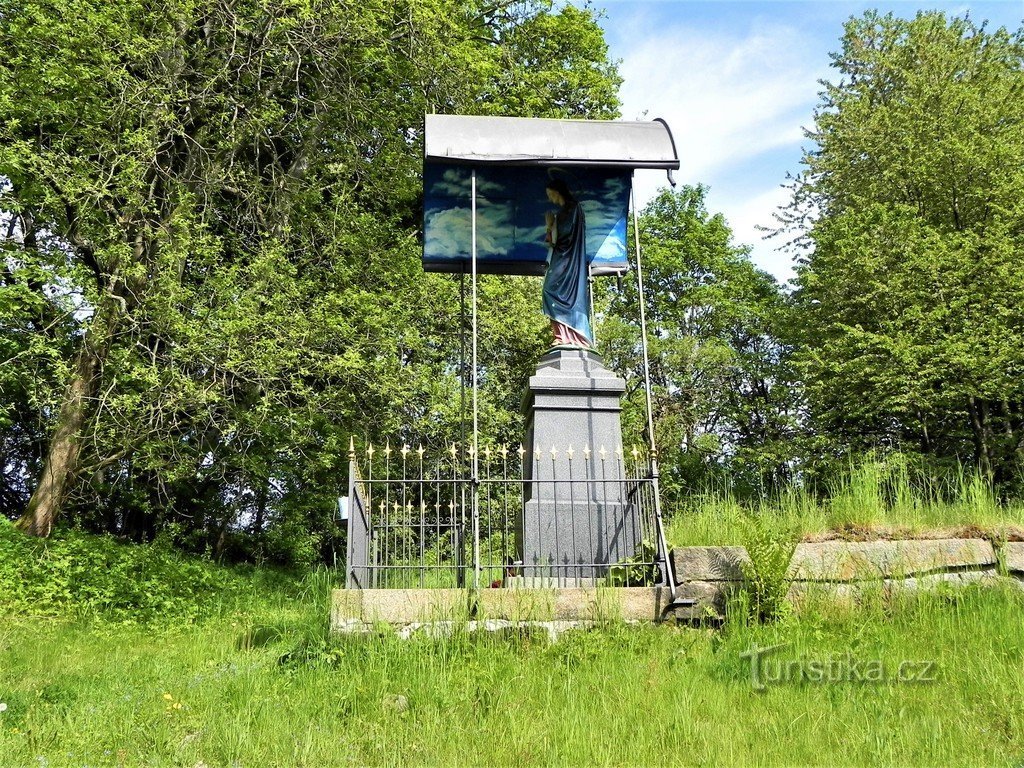 Uitzicht op het standbeeld vanaf de weg