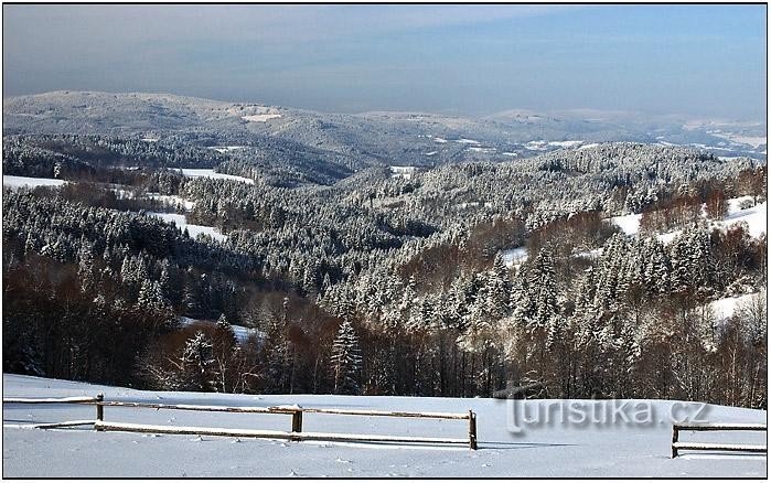 Άποψη της Šumava από το Nicov