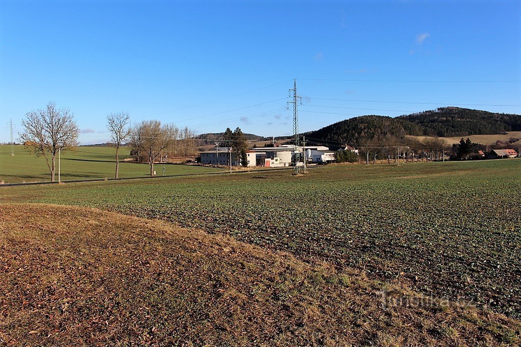 Blick auf das Dorf und Strážiště