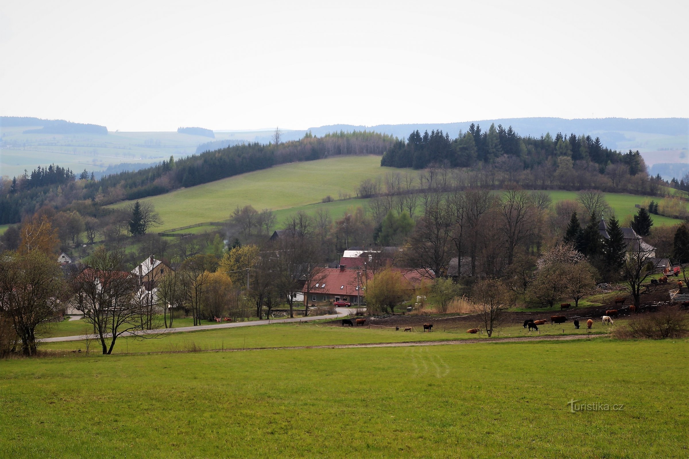 Widok na Veselí i Veselský vrch