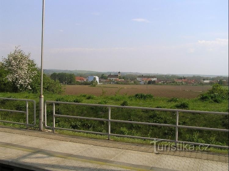 uitzicht op het dorp vanaf de D-halte