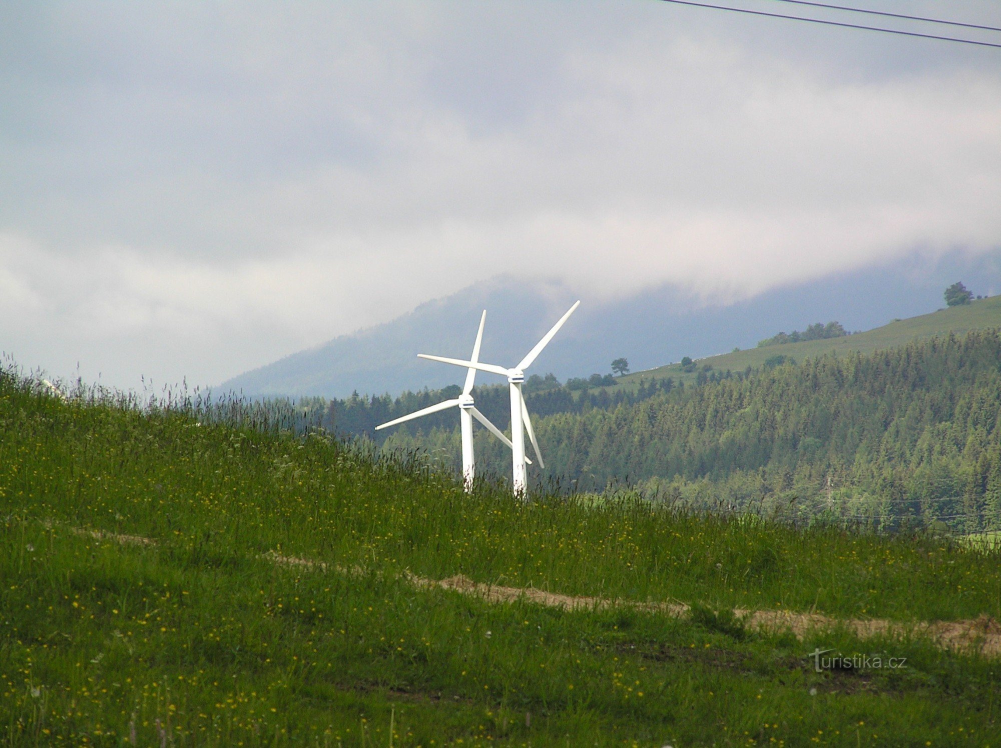 Vue des parcs éoliens.