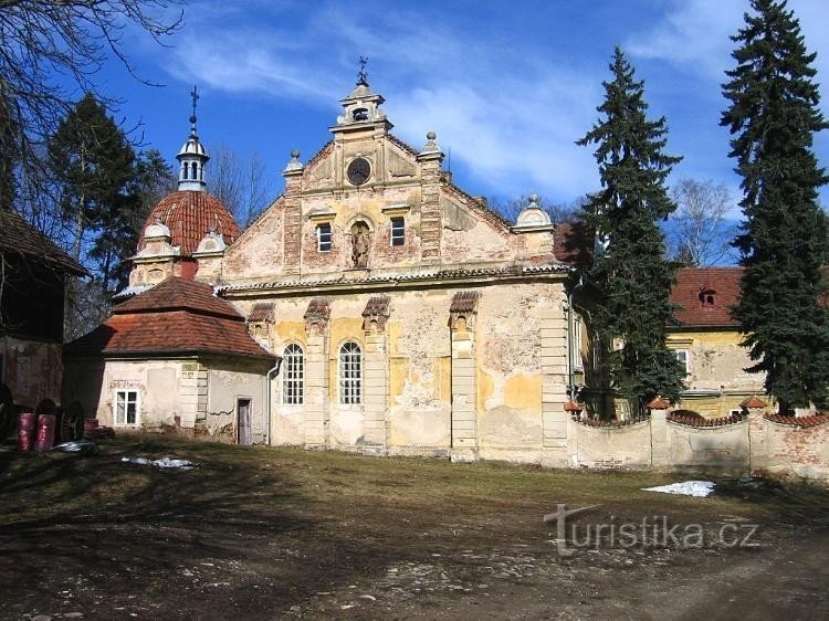 Blick vom Hof ​​auf die Burg