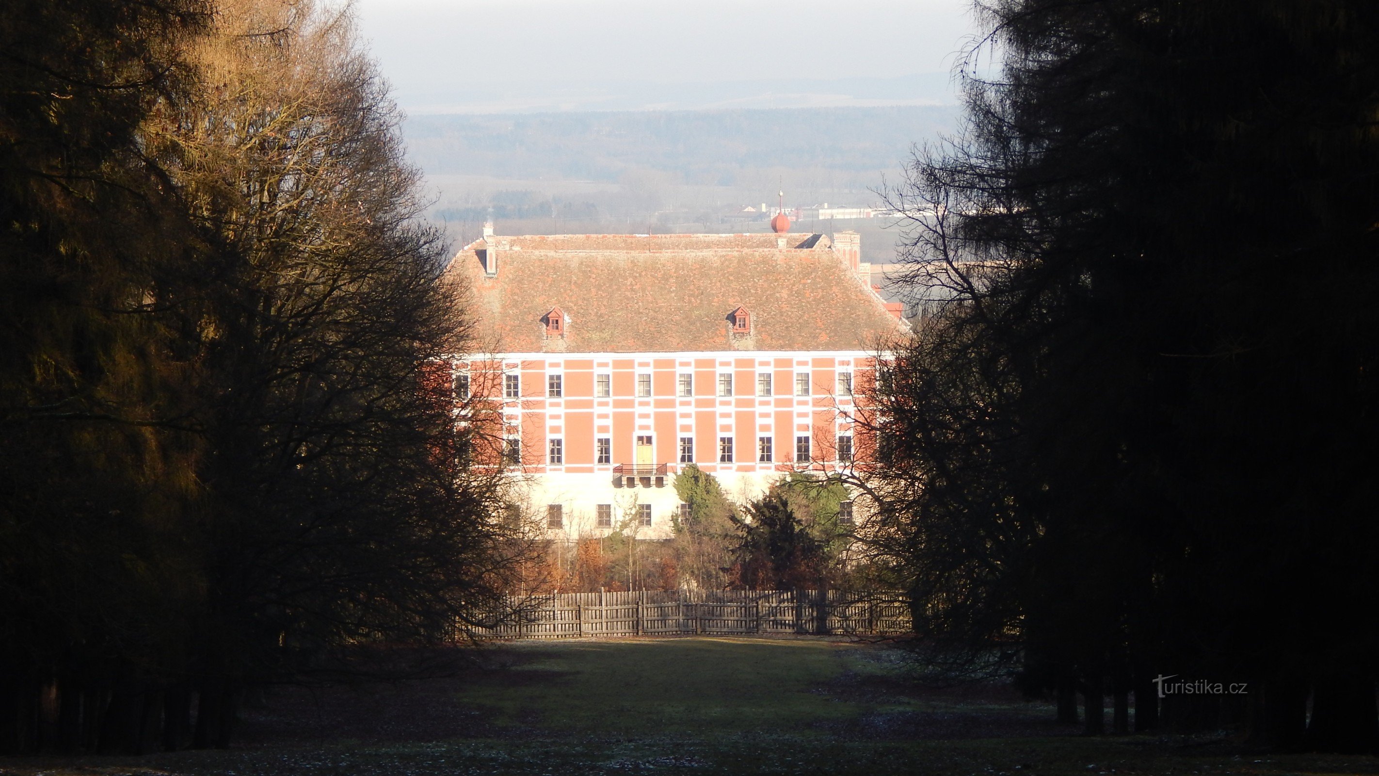 view of the castle from the field