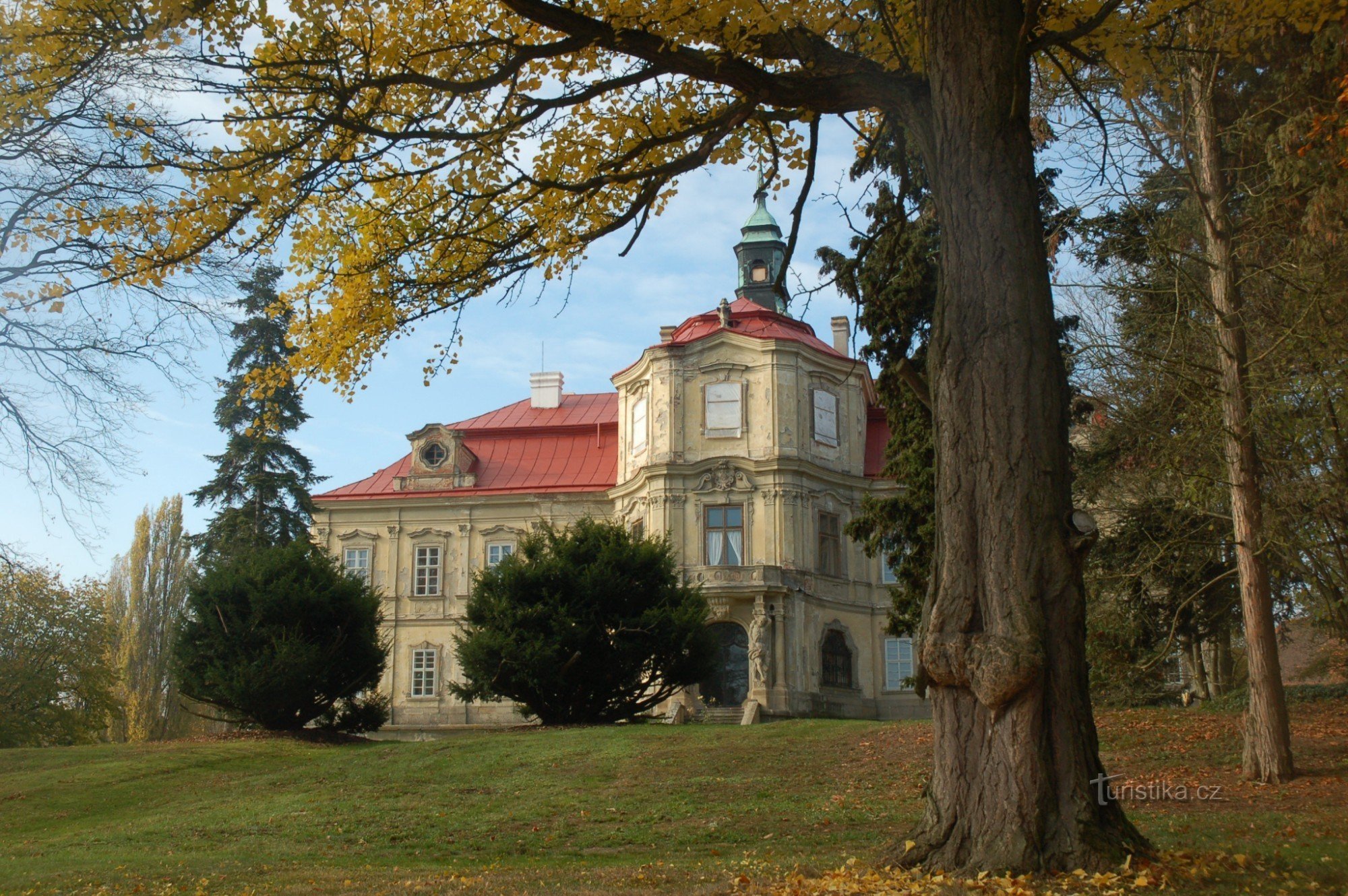 Blick vom Park auf das Schloss