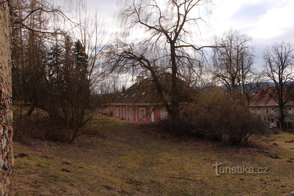 Uitzicht op het kasteel vanaf het park