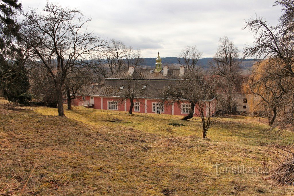 Widok zamku z parku