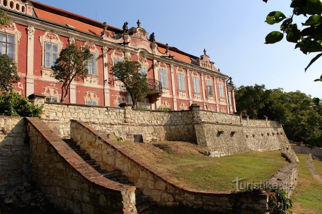 Blick auf das Schloss von den Terrassen