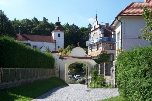 View from the castle to the church of Simon and Jude