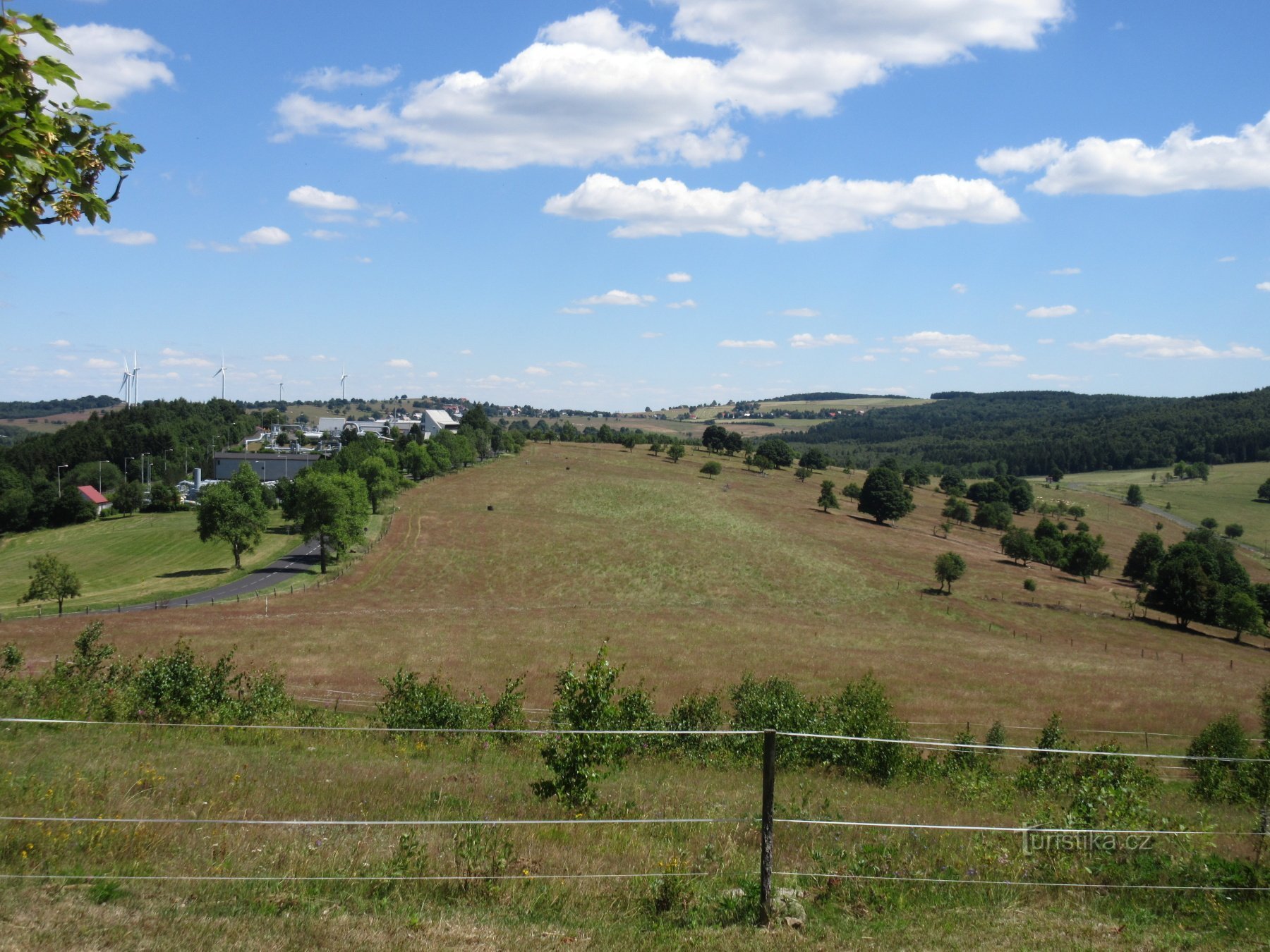 View from the parking lot to Nova Ves in Horách