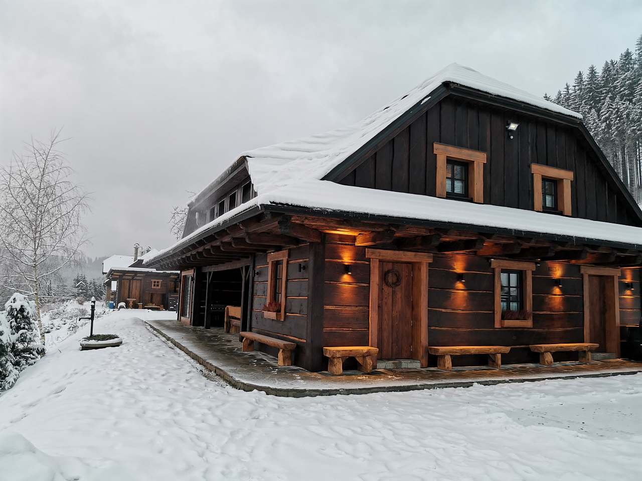 Uitzicht vanaf aankomst in de winter