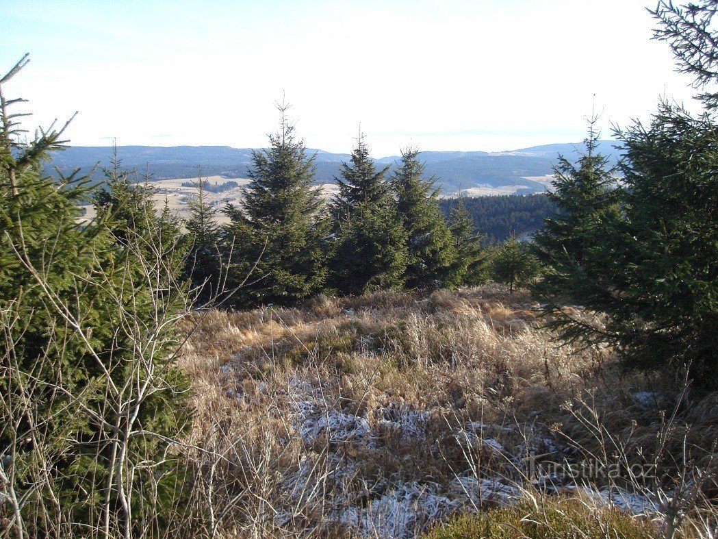 Pogled iz rezervata na Góry Bystrzyckie