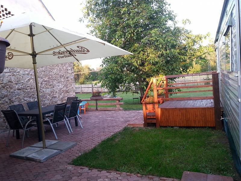 view from the seating area to the garden