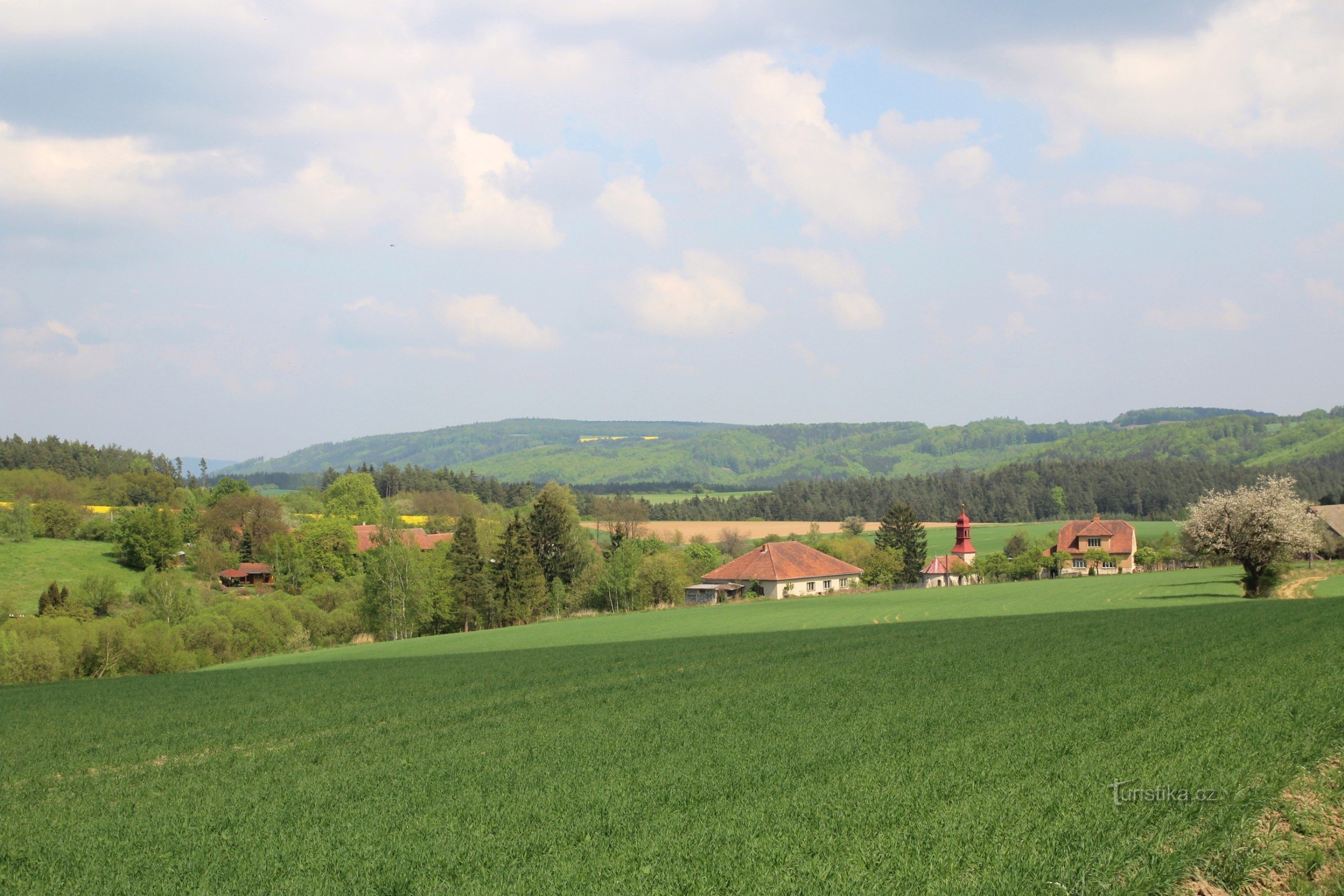 Vista de Prosatín al valle de Blahoňůvka