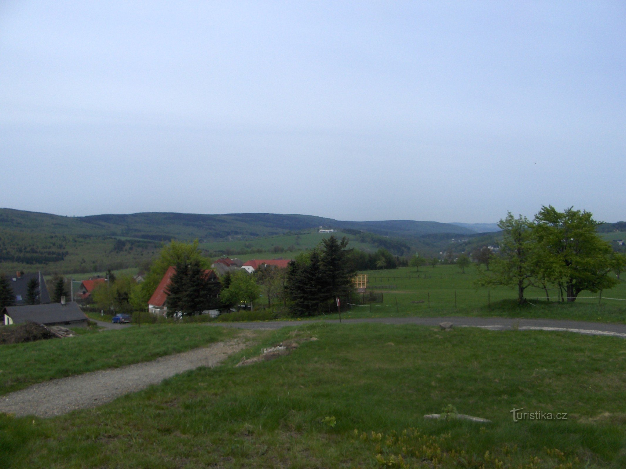 View towards Mount St. Kateřiny and the ridge of Kamenné vrch