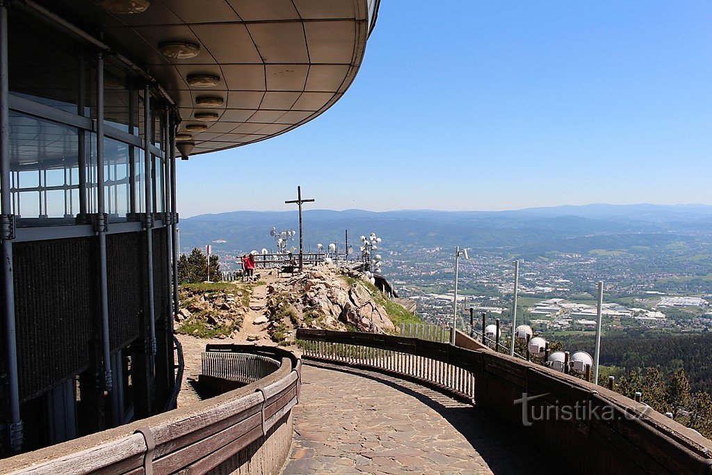 Blick vom Ještěd auf Liberec