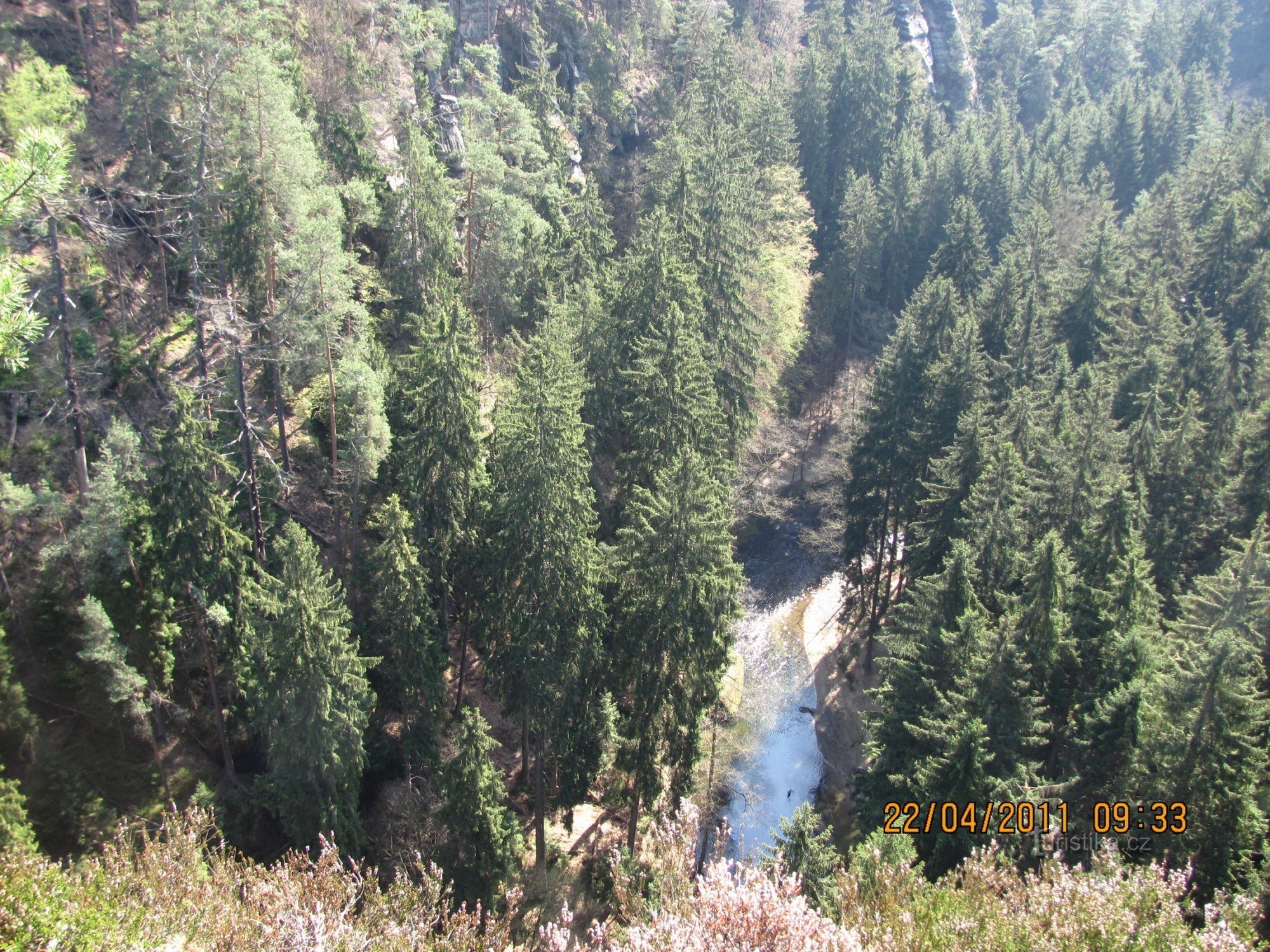 vista desde el mirador de Kamenická en el río Kamenice