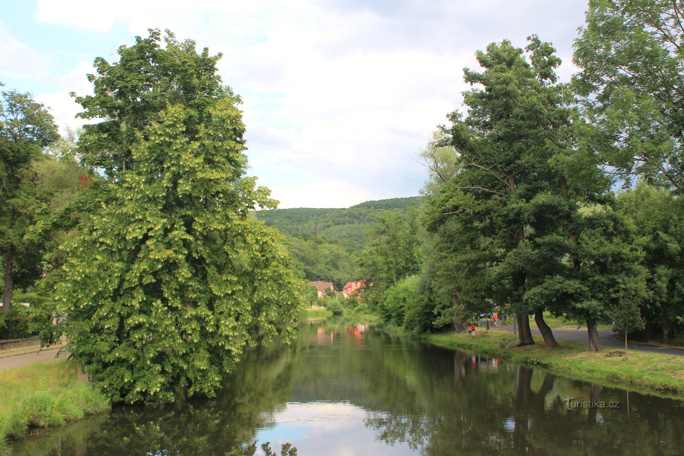 View from the footbridge against the river