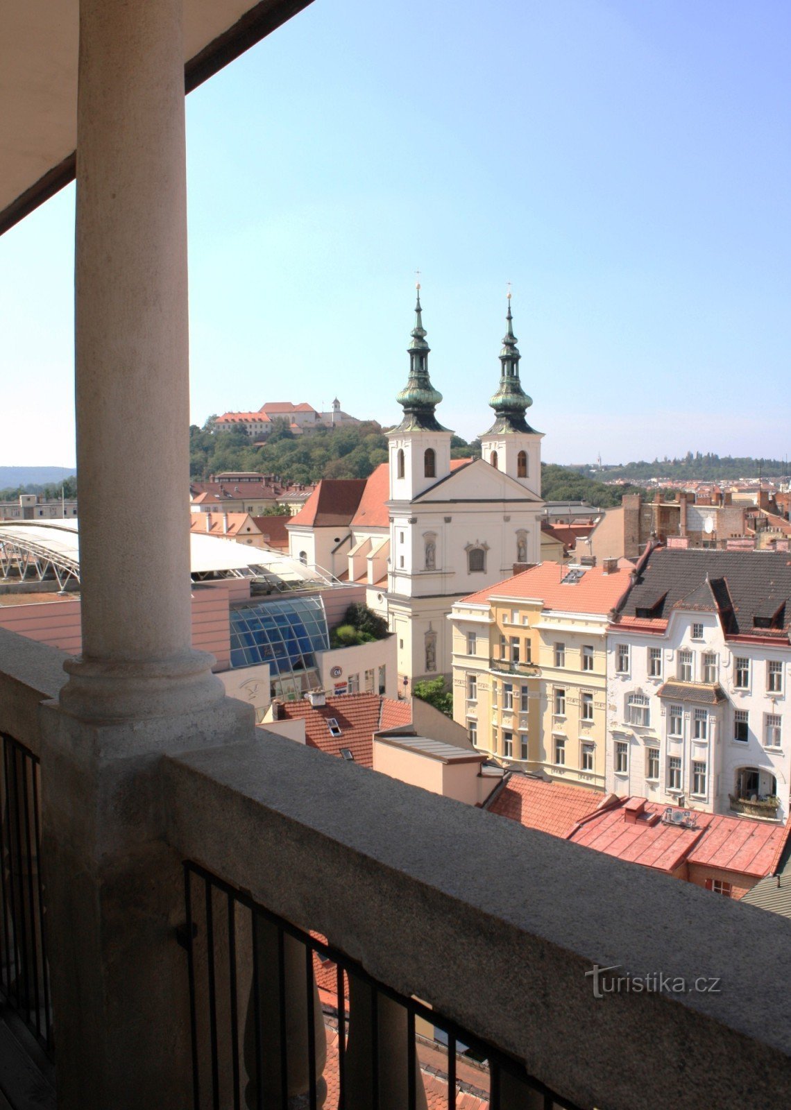 Blick auf die Burg Špilberk vom Turmkorridor