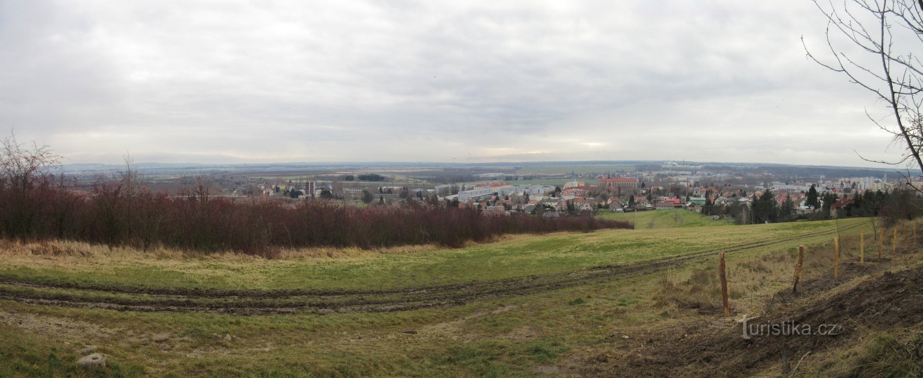 Uitzicht vanaf de bosrand richting Sedlec