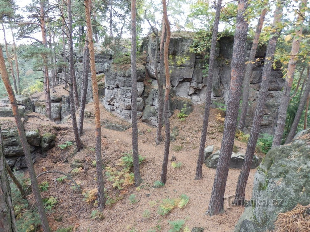 Blick vom ersten zum zweiten Felsblock