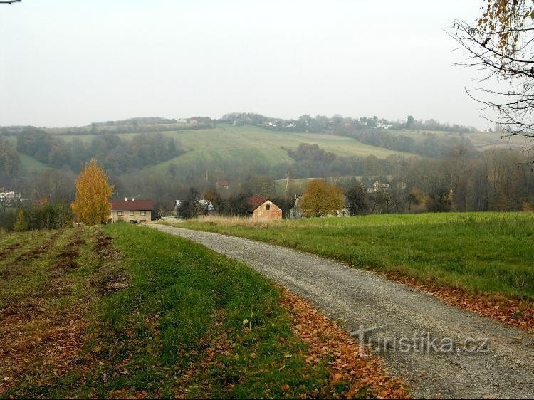 从 Chotěbuz 山坡上的景色