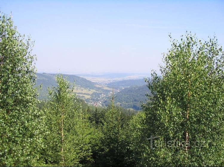 Blick von Větrná auf Petrovice