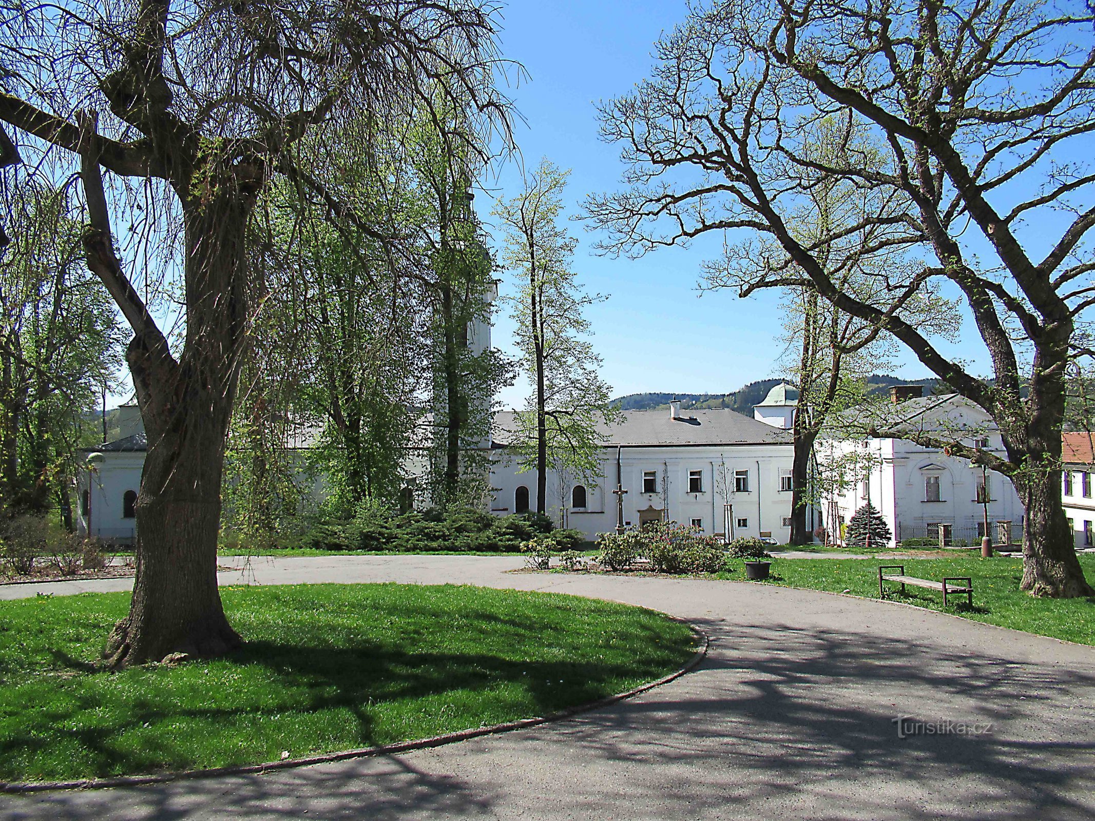 Blick vom Turm auf den Schlosspark