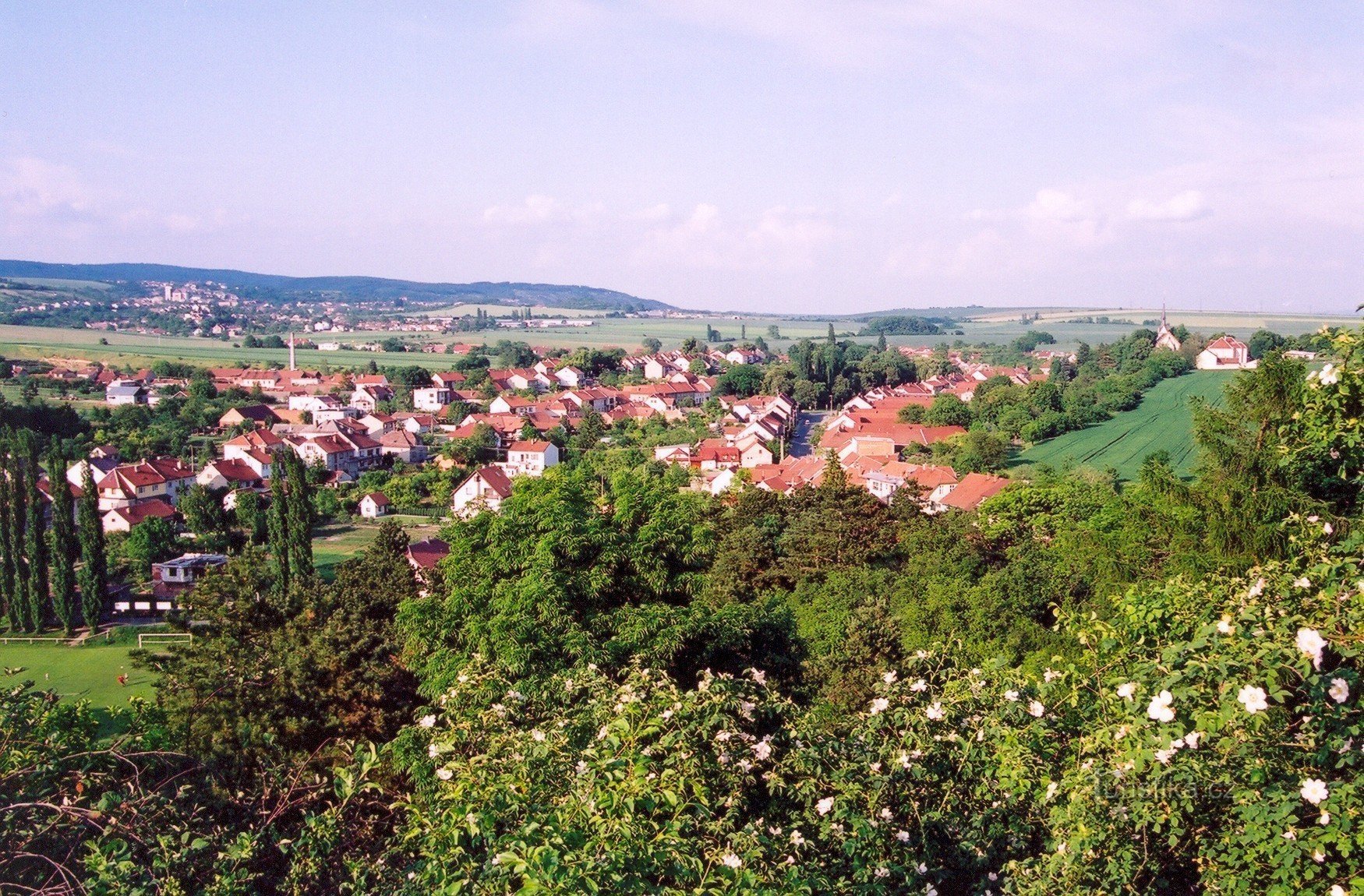 Blick von oben nach Tvarožná