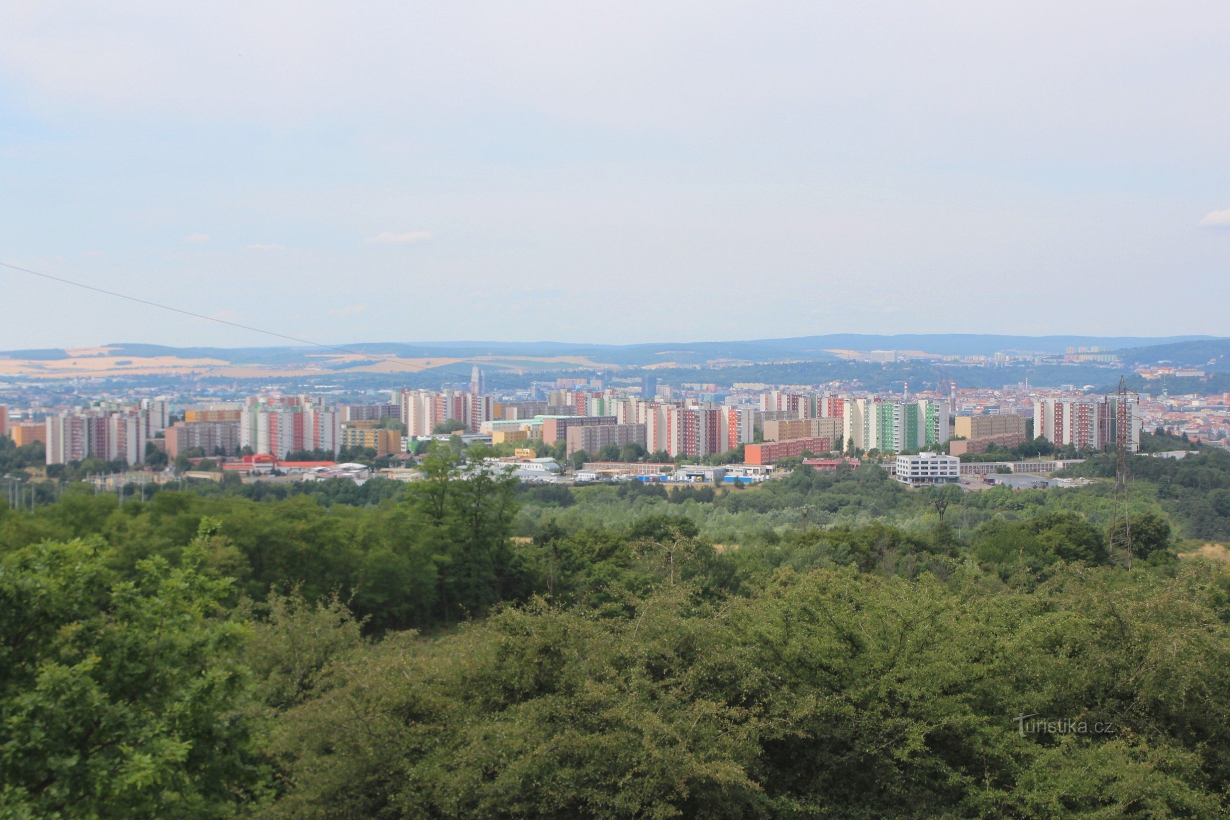 Widok z punktu widokowego dzielnicy Vinohrady