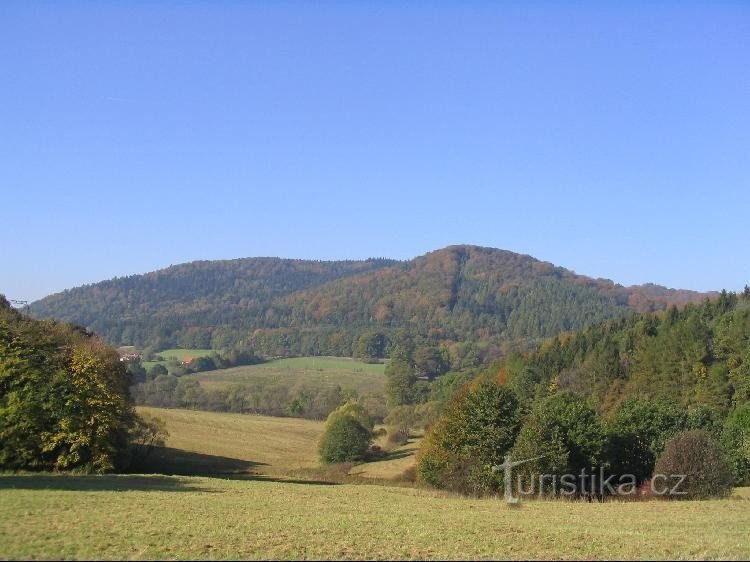 Blick von der Straße von Kozlovice nach Měrkovice