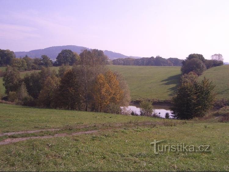 Blick von der Straße von Palačov nach Janovice