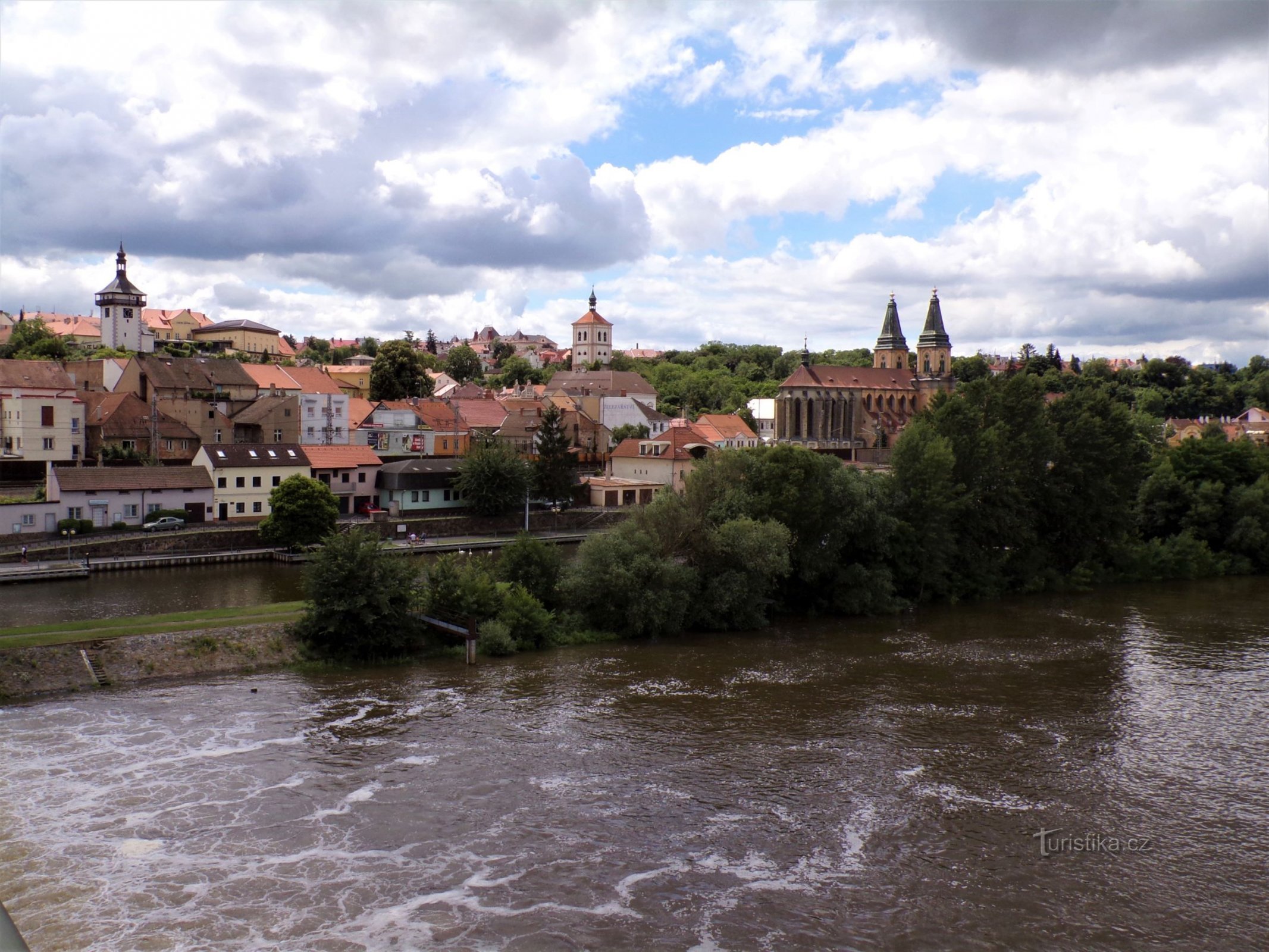 Udsigt fra Špindlerův most til Roudnice nad Labem (9.7.2021/XNUMX/XNUMX)