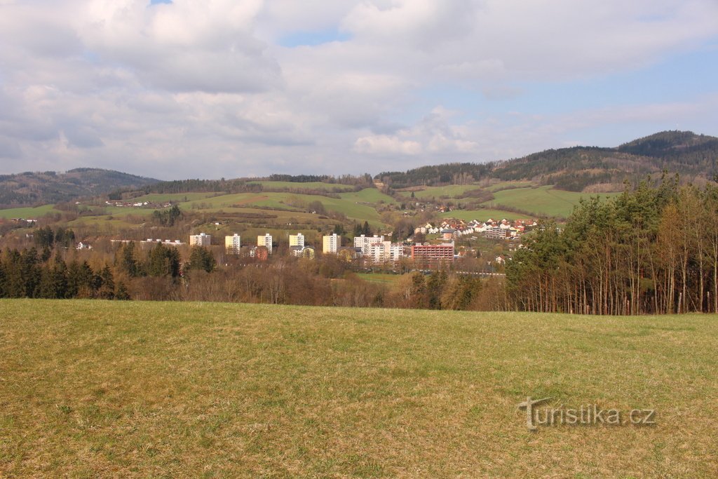 Utsikt över staden från sluttningen av Žižkova Hill