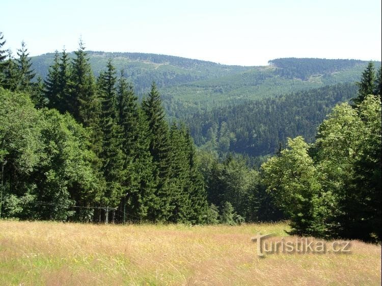 widok z miejscowości Zdobnická Seč na Čertova dola