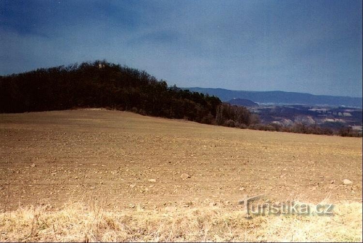 Pohradická hora: vista dal percorso segnato in giallo