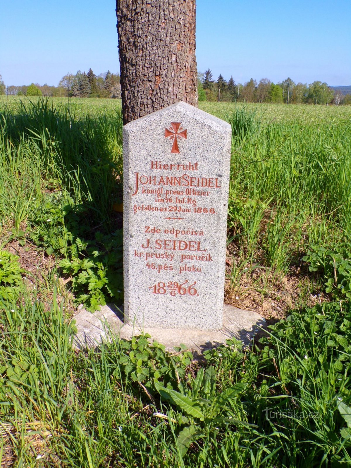 Luutnantti Johann Seidlin muistomerkki Sebučissa (Dolany, 8.5.2022)
