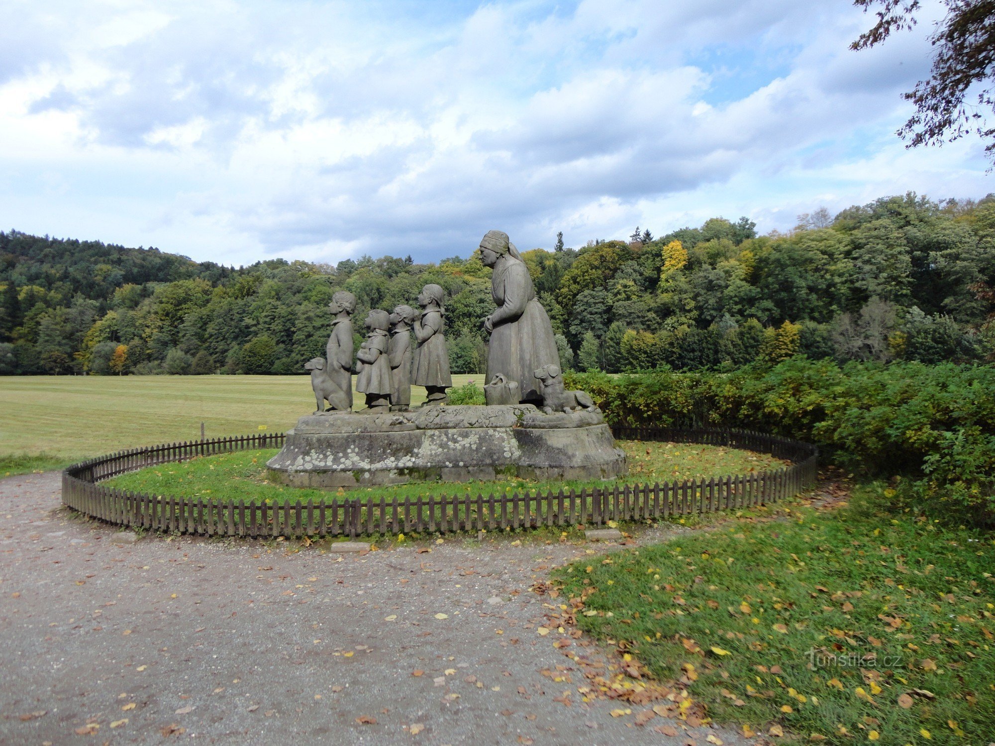 Grandmother with grandchildren monument