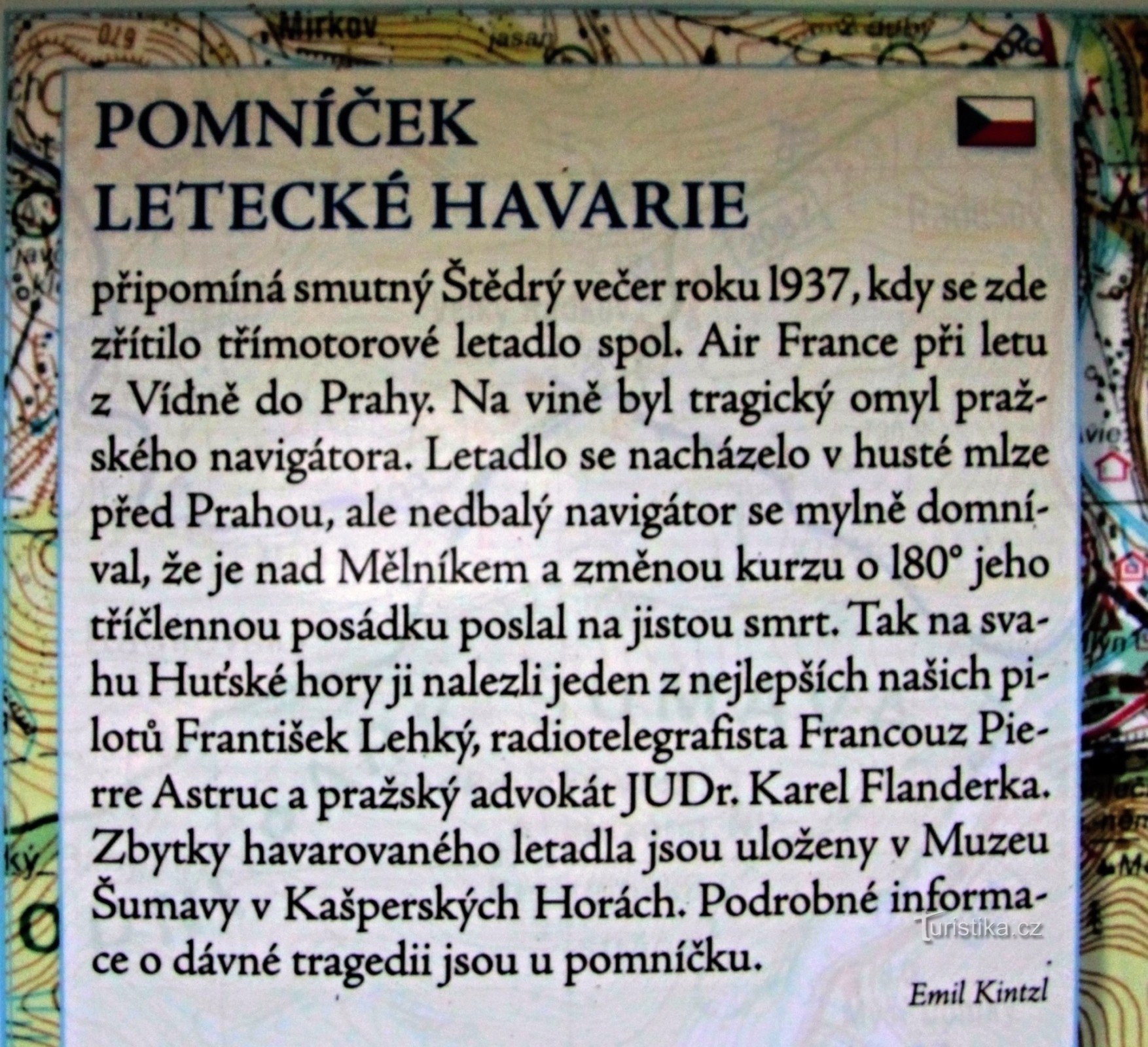 Pomnik ofiar katastrofy lotniczej pod Zhůří .em