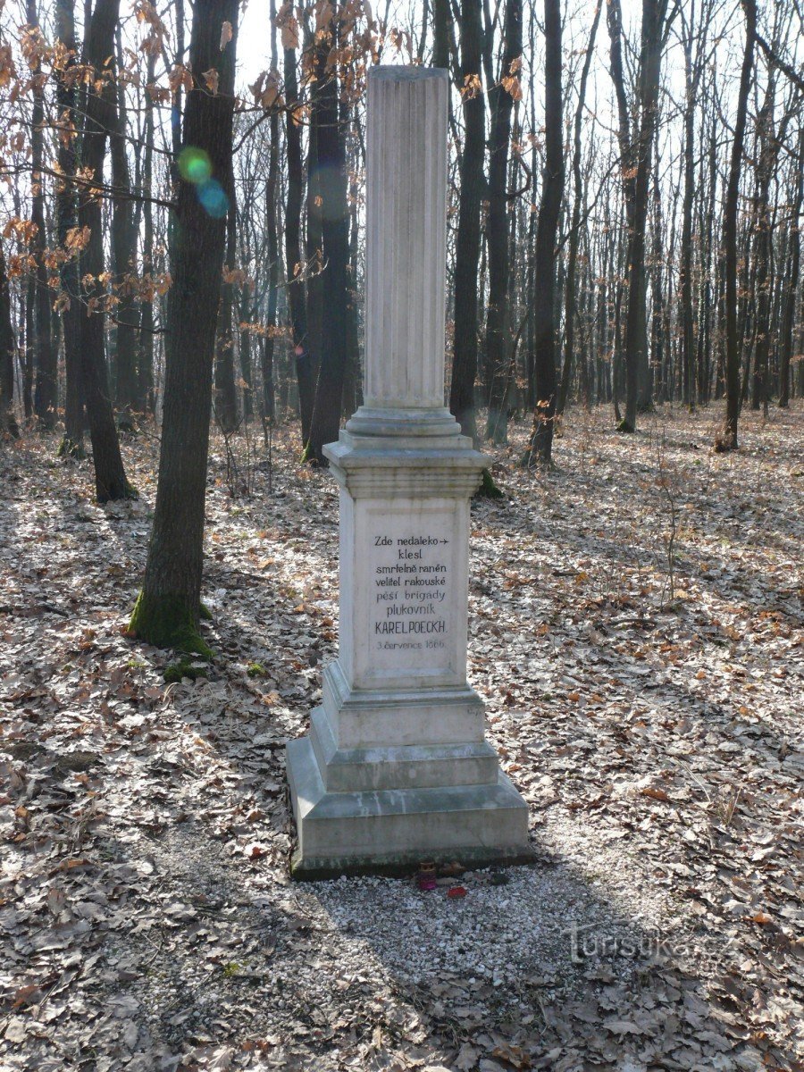 Az elesett Poeckh ezredes emlékműve
