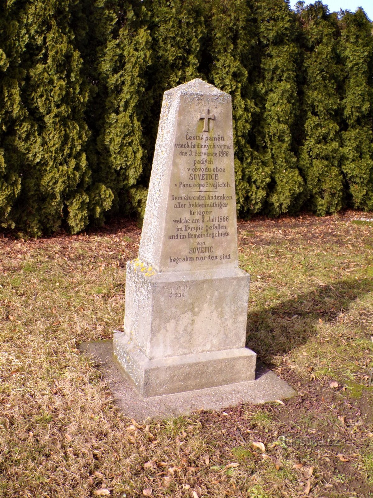 Pomník padlým v prusko-rakouské válce roku 1866 (Sovětice, 24.2.2021)