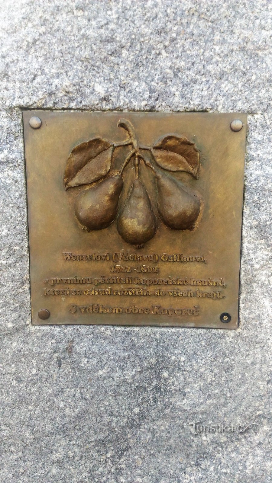 Pomník Wenzela Galliny v Koporeči.