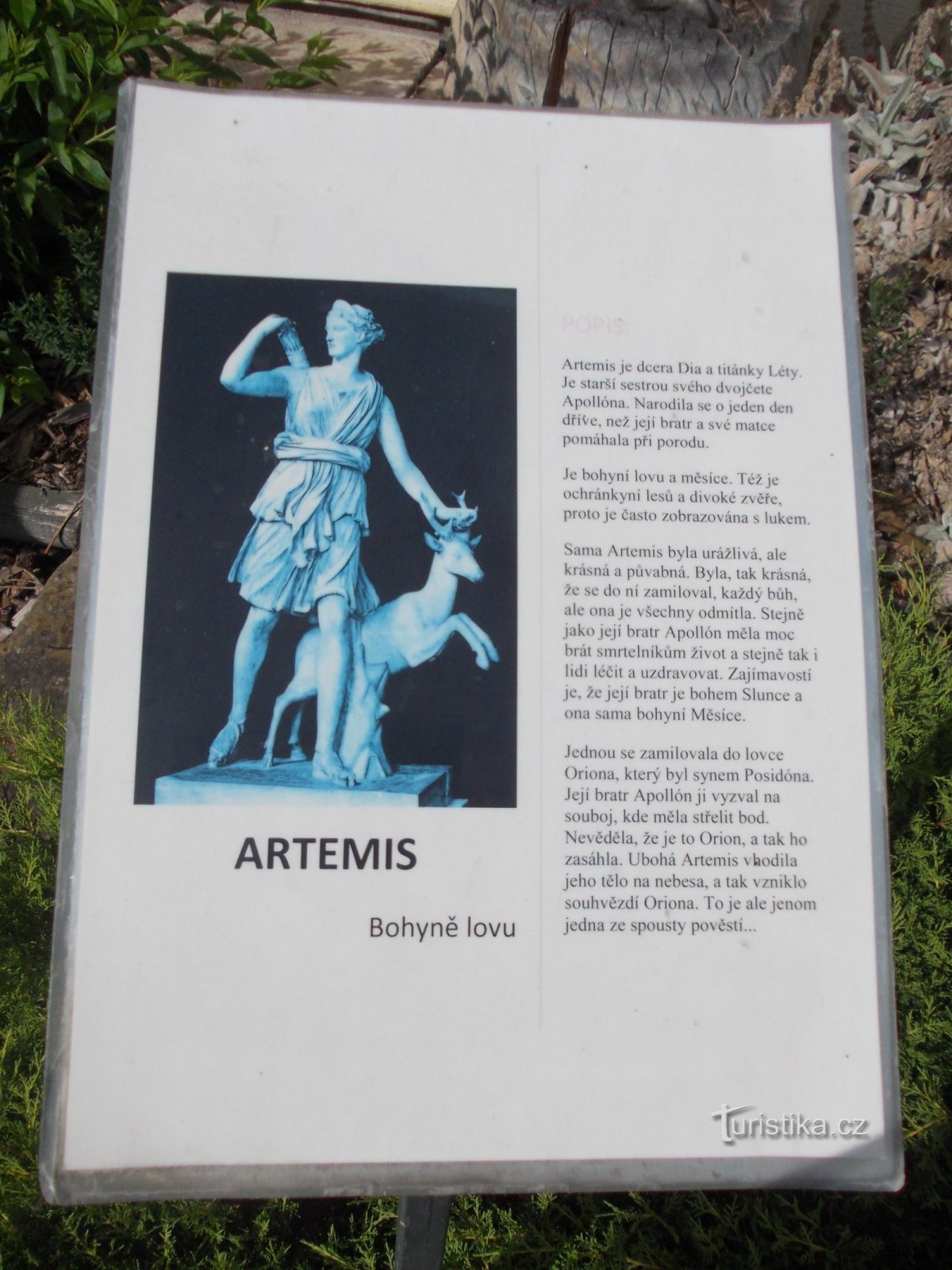 caption to the goddess Artemis