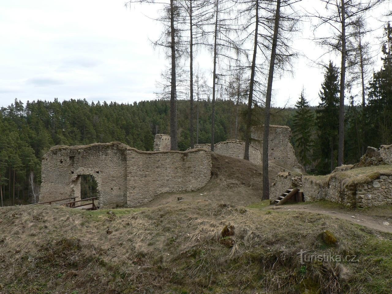 Pořešín, zuidelijk deel van het kasteel