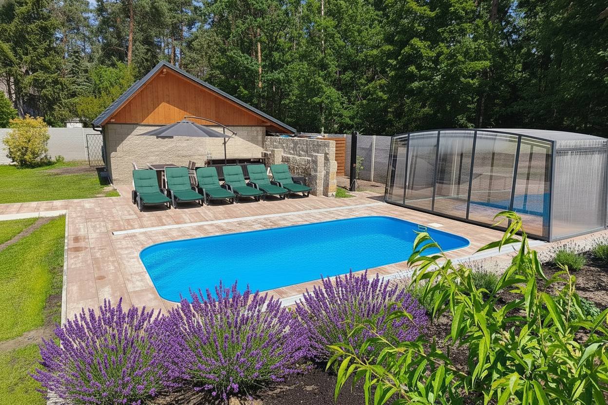 posezení u bazénu